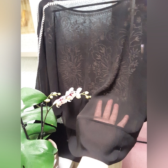 Zahada embroidered kimono sleeve top womens M sheer ❤ - Picture 6 of 7